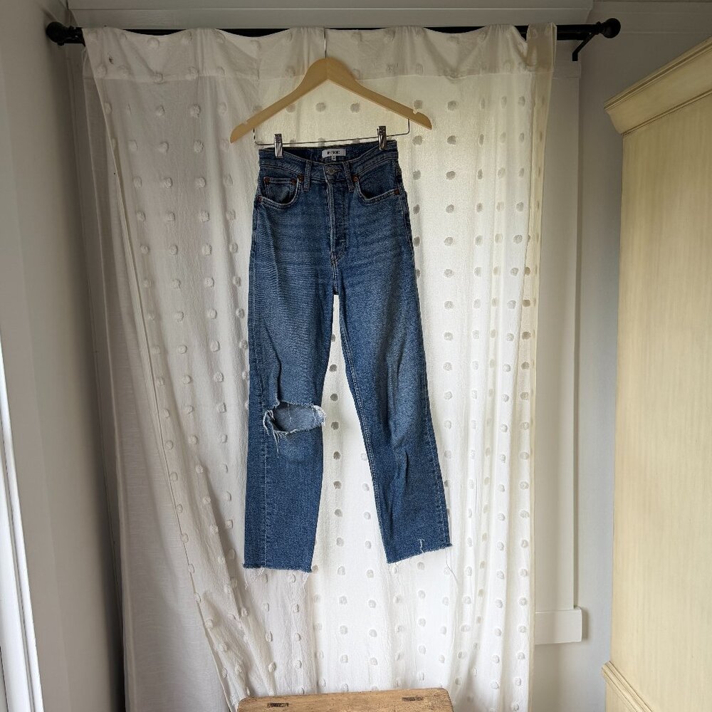 RE/DONE confort stretch high-rise ankle crop in "mid-90s" size 24